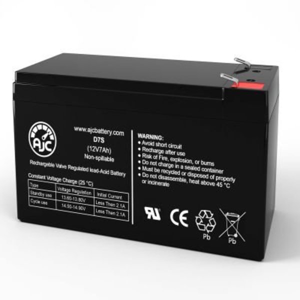 Battery Clerk AJC Enersys NP7-12A Sealed Lead Acid Replacement Battery 7Ah, 12V, F1 AJC-D7S-A-0-159067